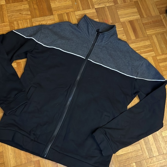 NWT NovaMen Black/Grey Full Zip Track Jacket - Picture 3 of 5